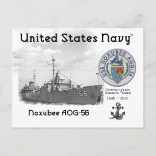 USS NOXUBEE AOG-56 GASOLINE TANKER - POSTCARD VYKORT