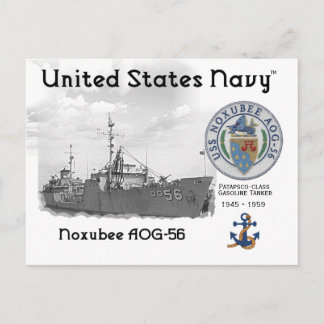 USS NOXUBEE AOG-56 GASOLINE TANKER - POSTCARD VYKORT