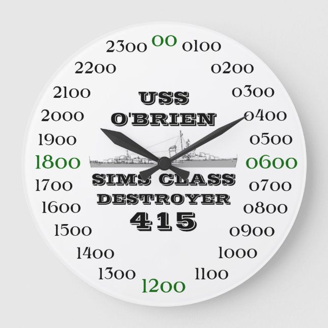 USS O'Brien (DD-415) Stor Klocka (Framsida)