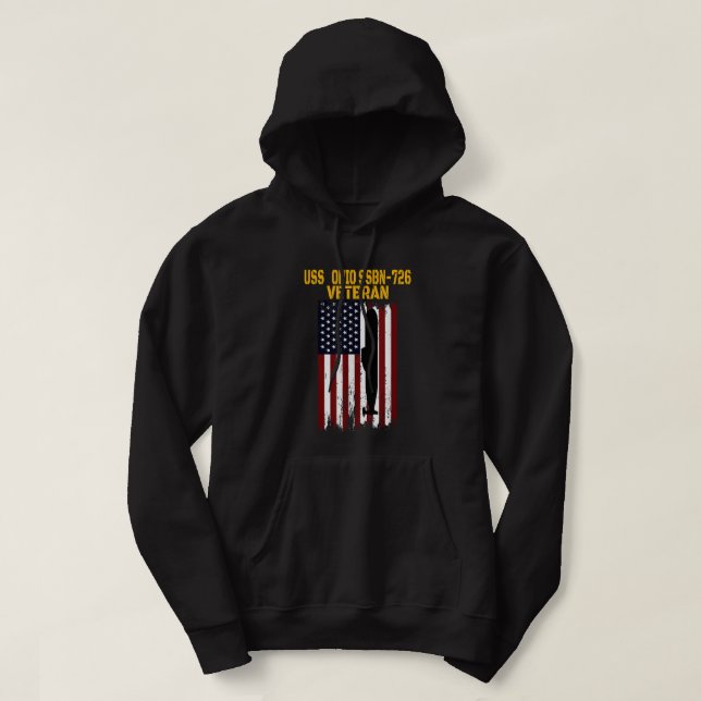 USS Ohio SSBN-726 Submarine Veterans Day Far, Hoodie (Design framsida)