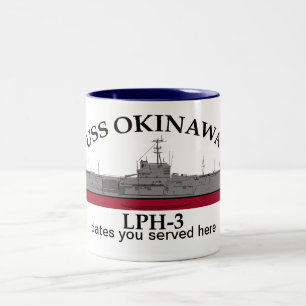 USS Okinawa, LPH-3, anpassade data serverat Två-Tonad Mugg