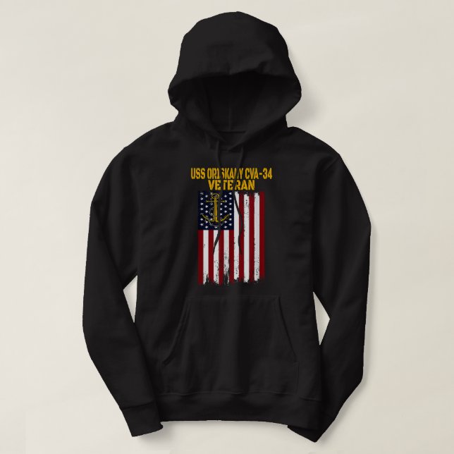 USS Oriskany CVA-34 Aircraft Carrier Veteran Day F Hoodie (Design framsida)