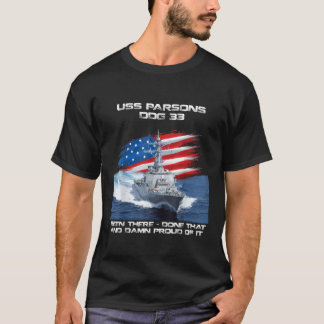 USS Parsons GD 33 Förstörare Frakt USA flagga Vete T Shirt