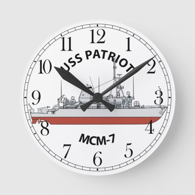 USS Patriot MCM-7 Rund Klocka (Framsida)