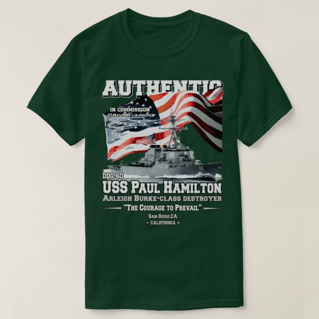USS Paul DDG60 Arleigh Burkeclass förstörare T Shirt (Design framsida)