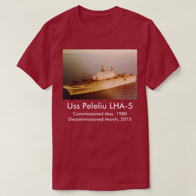 USS Peleliu LHA-5 utslagsplatsskjorta Tee (Design framsida)