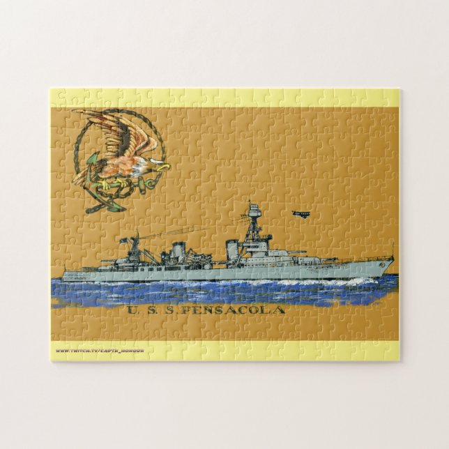 USS Pensacola (CL/CA-24) Puzzle Pussel (Horisontell)