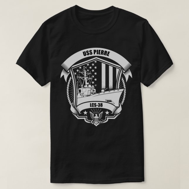 USS Pierre LCS38  T Shirt (Design framsida)