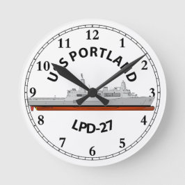 USS PORTLAND, LPD-27, SAN ANTONIO RUND KLOCKA