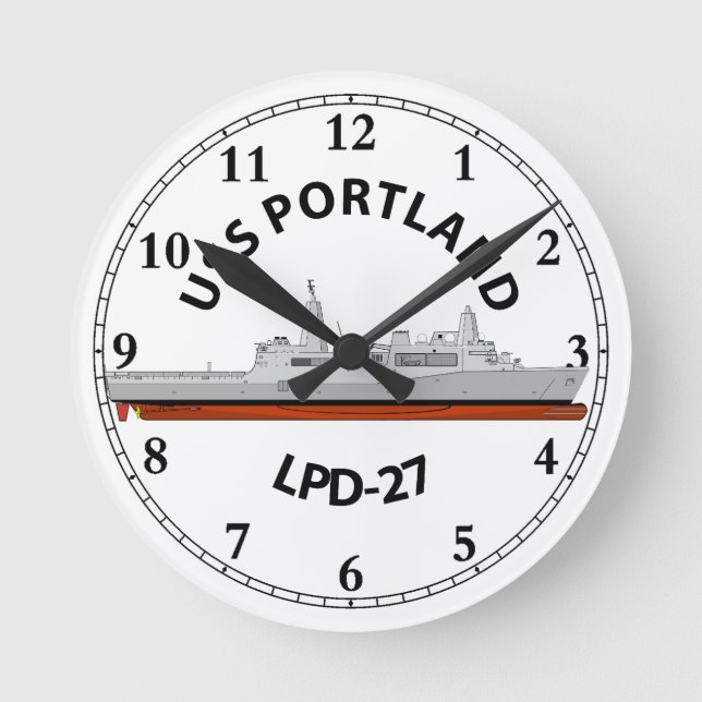 USS PORTLAND, LPD-27, SAN ANTONIO RUND KLOCKA (Framsida)