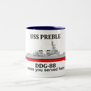 USS Preble, DDG-98, anpassade data Två-Tonad Mugg
