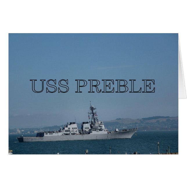 USS Preble Hälsningskort (Framsidan Horizontal)