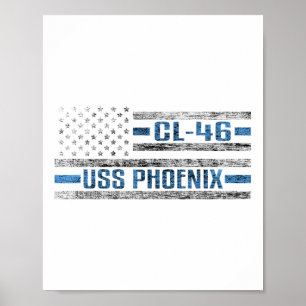 Uss PSöta Ss Cute Ssnix Världskrig Cruiser Cl-46 U Poster