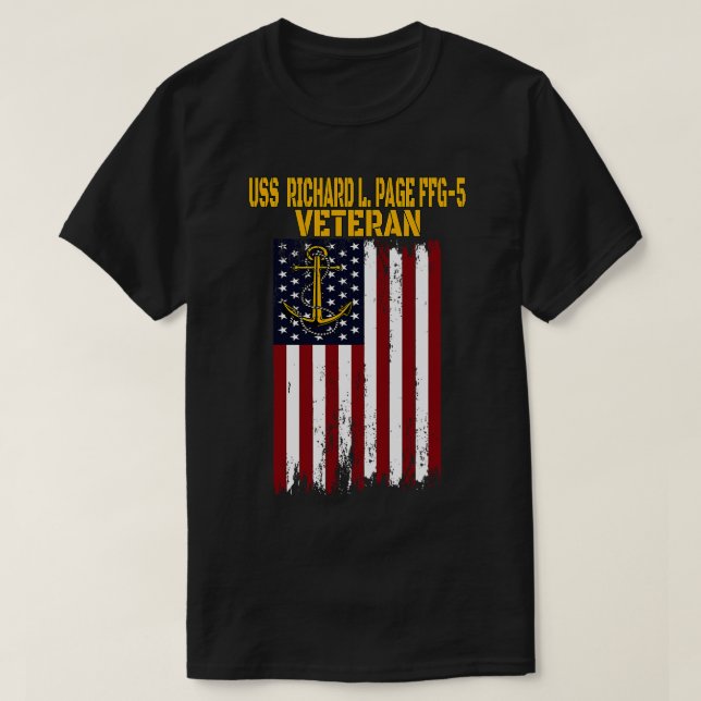 USS Richard L Page FFG5 Frigate Veterans Day Fathe T Shirt (Design framsida)