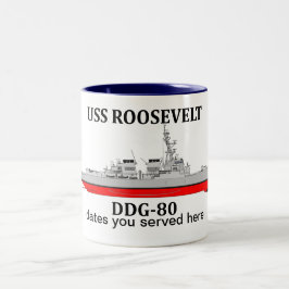 USS Roosevelt, GD-80, anpassade data Två-Tonad Mugg
