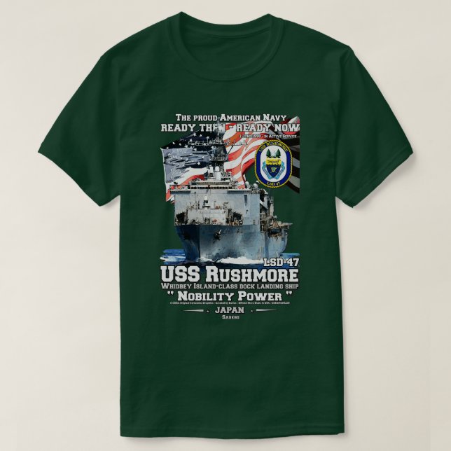 USS Rushmore LSD47-Frakt för marin teknik T Shirt (Design framsida)