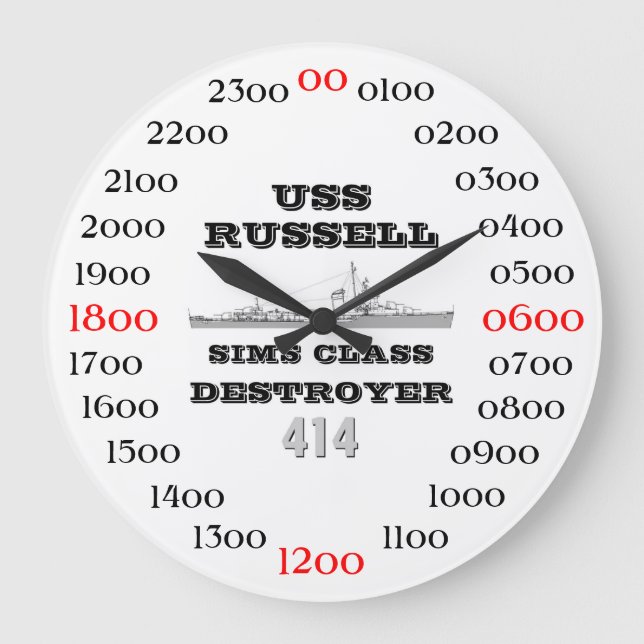 USS Russell (DD-414) Stor Klocka (Framsida)