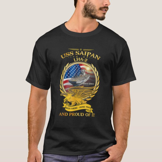 USS Saipan LHA 2 1977 2007 T Shirt (Framsida)