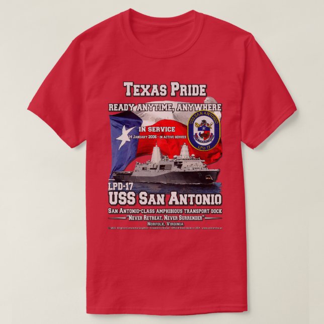 USS San Antonio LPD17 amfibious transport docka 1 T Shirt (Design framsida)