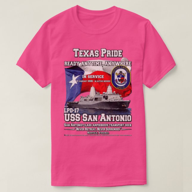 USS San Antonio LPD17 amfibious transport docka T Shirt (Design framsida)
