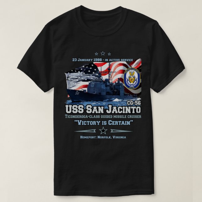 USS San Jacinto CG56 Cruiser T Shirt (Design framsida)