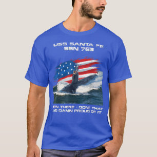 USS Santa Fe SSN763 American Flagga Submarine Vete T Shirt