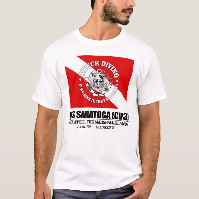USS Saratoga (CV3) (vrak dykning) T Shirt (Framsida)
