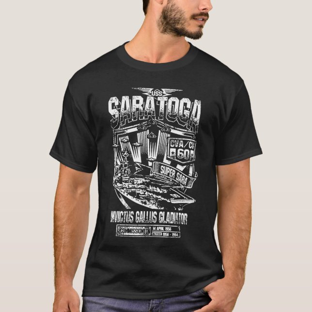 USS Saratoga skjortor Tee Shirt (Framsida)