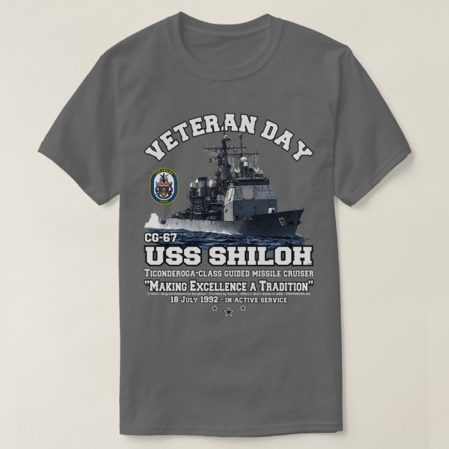 USS Shiloh CG67 Cruiser veterans T Shirt (Design framsida)