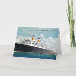 USS-självständighet & SS-konstitutionvintage Kort