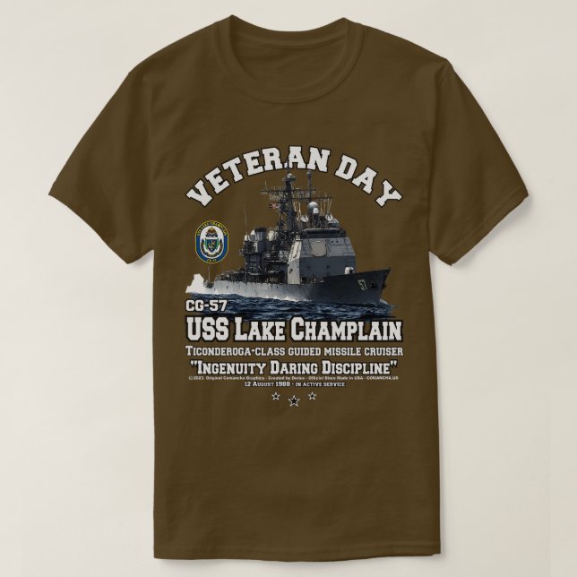 USS Sjö Chamblank CG57 Cruiser veterans T Shirt (Design framsida)