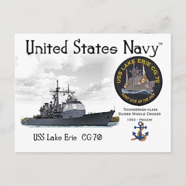 USS SJÖ ERIE CG-70 CRUISER - POSTCARD VYKORT (Framsida)
