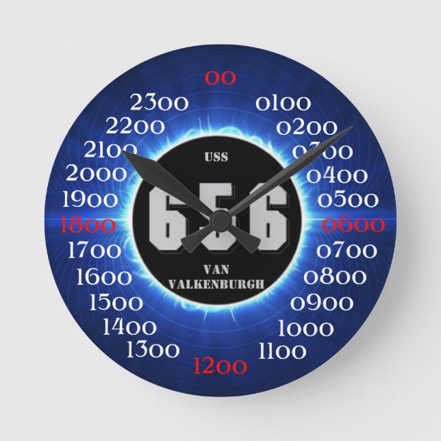 USS Skåpbil Valkenburgh (DD-656) Rund Klocka (Framsida)