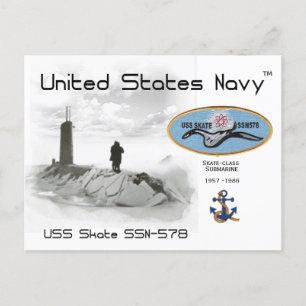 USS SKATE SSN-578 SUBMARINE - POSTCARD VYKORT