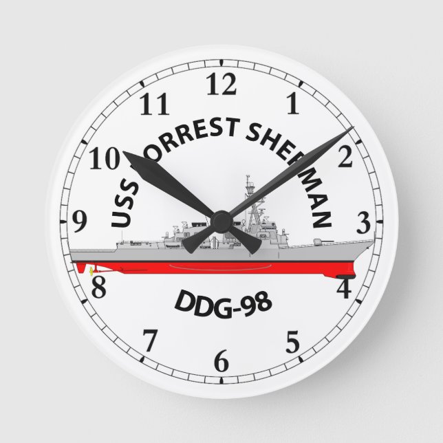 USS SKOGEN SHERMAN - DDG-98 - ARLEIGH BURKE RUND KLOCKA (Framsida)