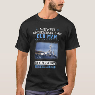 USS Southerland DD 743 Förstörare Veteransk Tjock T Shirt