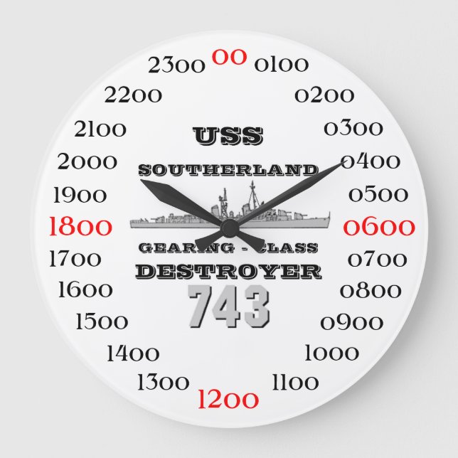 USS Southerland (DD/DDR 743) Stor Klocka (Framsida)