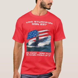 USS Sturgeon SSN637 American Flagga Submarine Vete T Shirt