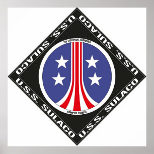 USS Sulaco Colonial Marines logotyp Poster