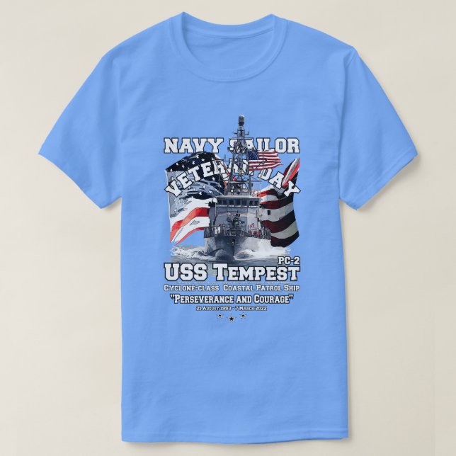 USS Tempest PC2-fraktaser för kustpatrullering T Shirt (Design framsida)