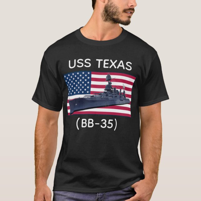 USS Texas (BB-35) T Shirt (Framsida)