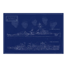 USS The Sullivans ritning med bröder