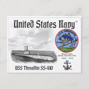 USS THREADFIN SS-410 SUB - vykort