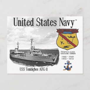 USS TOMBIGBEE AOG-11 GASOLINE TANKER - POSTCARD VYKORT
