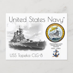 USS TOPEKA CLG-8 CRUISER POSTCARD a Vykort
