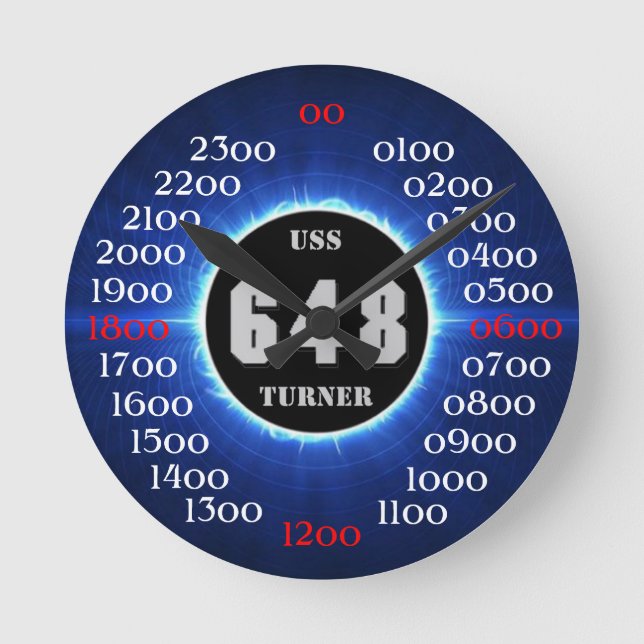 USS-turner (DD-648) Rund Klocka (Framsida)
