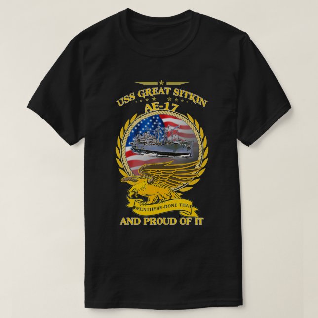 USS Underbar Sitkin (AE17) T Shirt (Design framsida)