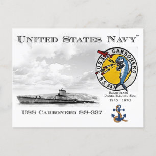 USS USS CARBONERO S-337 SUBMARINE - POSTCARD VYKORT