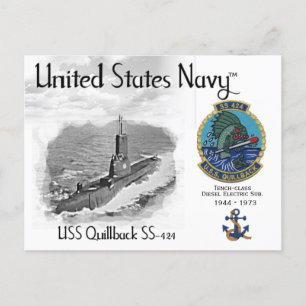 USS USS QUILLBACK SS-424 SUBMARINE - POSTCARD VYKORT