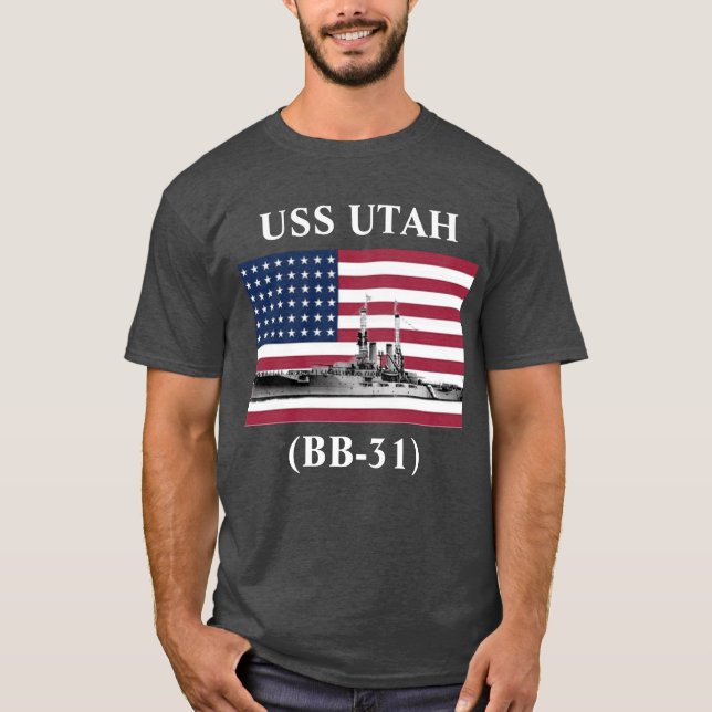 USS Utah (BB-31)  T Shirt (Framsida)